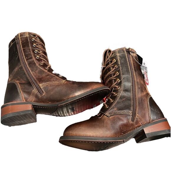 LAREDO BOOTS‎ WOMEN'S 7 BROWN SARA ROSE TAN SIDE-ZIP LEATHER WESTERN 52062 - Picture 8 of 11